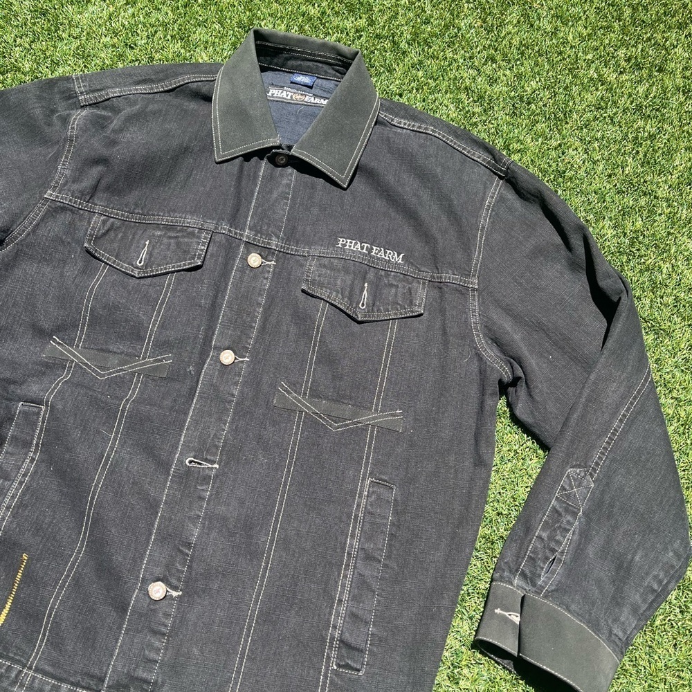 VTG 00’s / Y2K Phat Farm Denim Mens Jacket - Picture 4 of 7